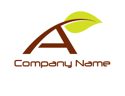 leaf merged with letter a logo