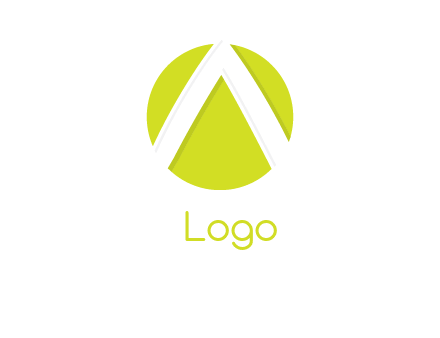 arrow inside the circle forming letter A logo