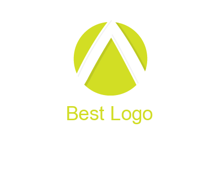 arrow inside the circle forming letter A logo