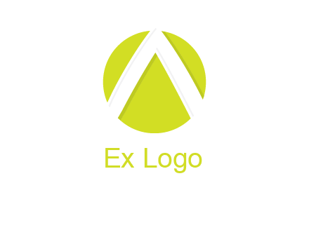 arrow inside the circle forming letter A logo