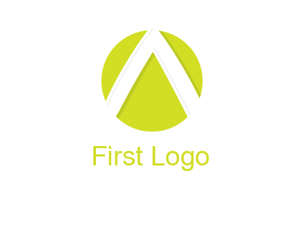 arrow inside the circle forming letter A logo