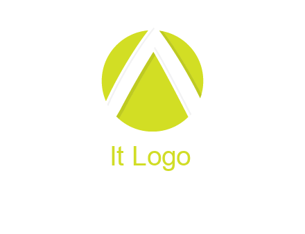 arrow inside the circle forming letter A logo