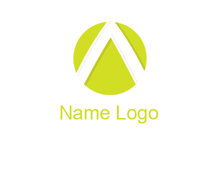 arrow inside the circle forming letter A logo
