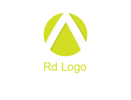 arrow inside the circle forming letter A logo
