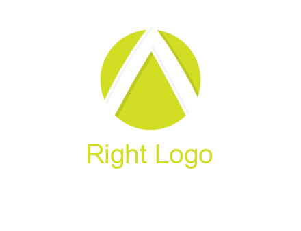 arrow inside the circle forming letter A logo