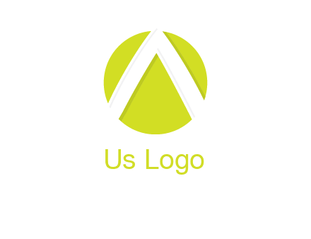 arrow inside the circle forming letter A logo