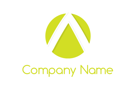 arrow inside the circle forming letter A logo