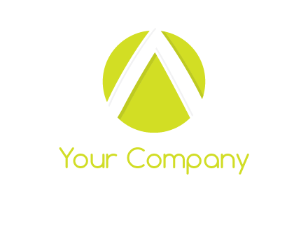 arrow inside the circle forming letter A logo