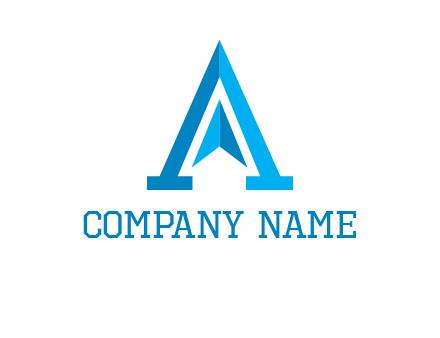navigation sign inside letter a logo