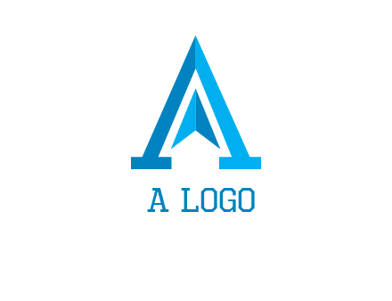 navigation sign inside letter a logo