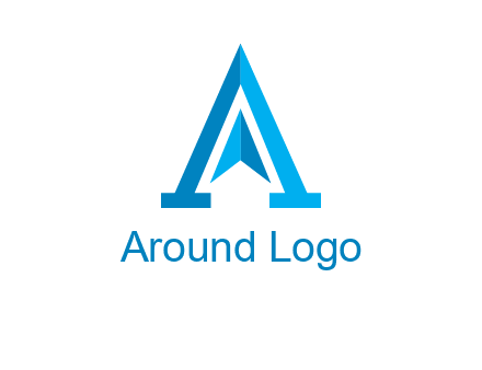 navigation sign inside letter a logo