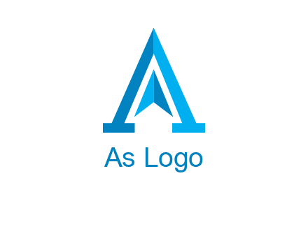 navigation sign inside letter a logo