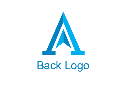 navigation sign inside letter a logo