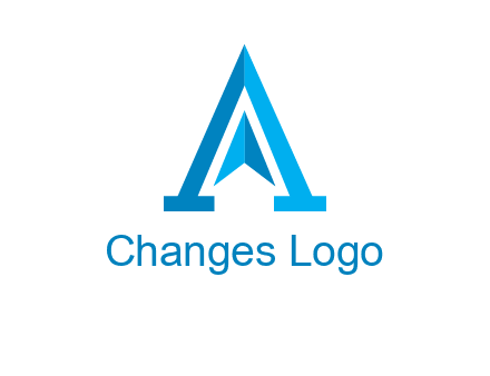 navigation sign inside letter a logo