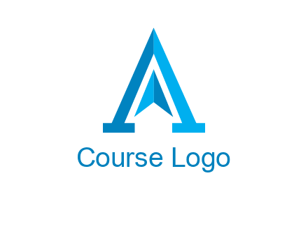 navigation sign inside letter a logo
