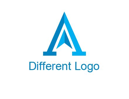 navigation sign inside letter a logo