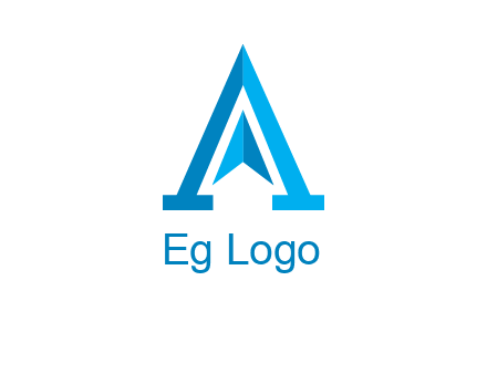 navigation sign inside letter a logo