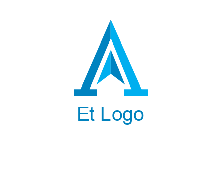 navigation sign inside letter a logo
