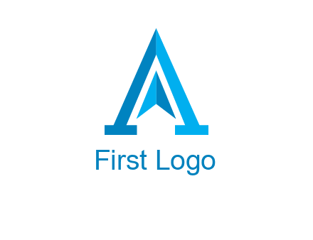 navigation sign inside letter a logo