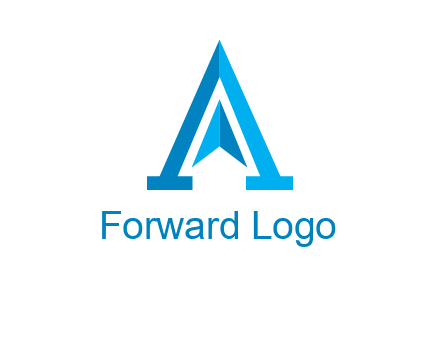 navigation sign inside letter a logo