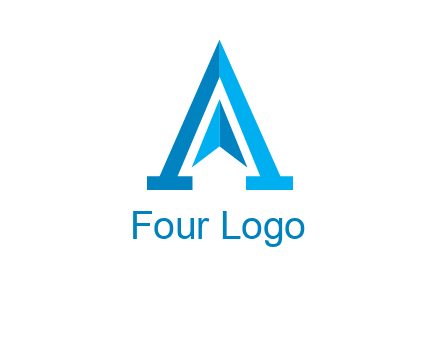 navigation sign inside letter a logo