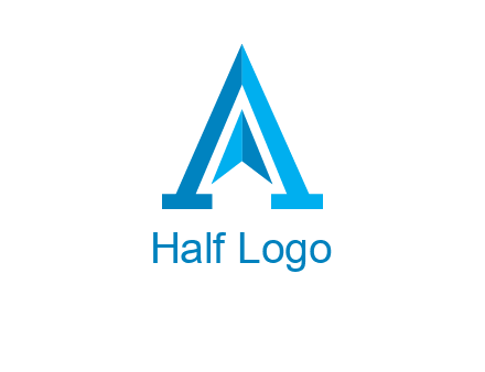 navigation sign inside letter a logo