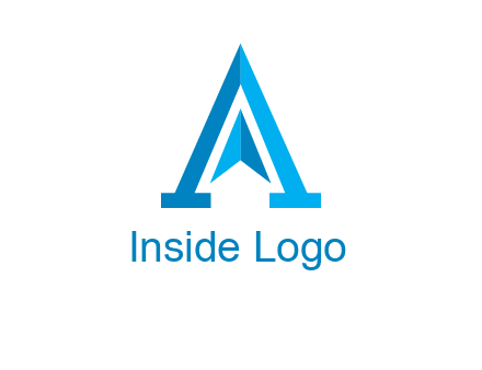 navigation sign inside letter a logo