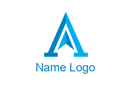navigation sign inside letter a logo