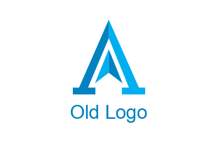 navigation sign inside letter a logo