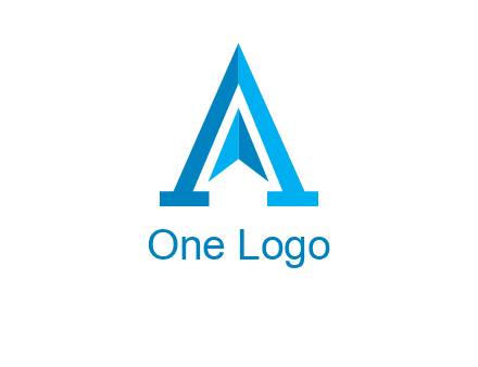 navigation sign inside letter a logo