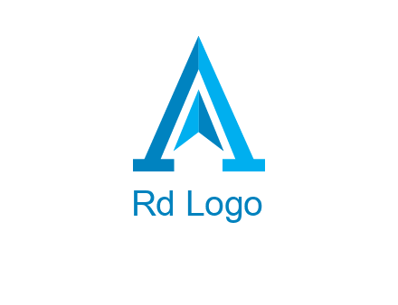 navigation sign inside letter a logo