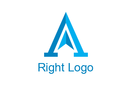 navigation sign inside letter a logo