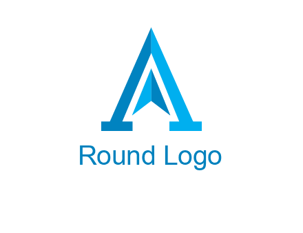 navigation sign inside letter a logo