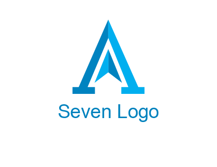 navigation sign inside letter a logo