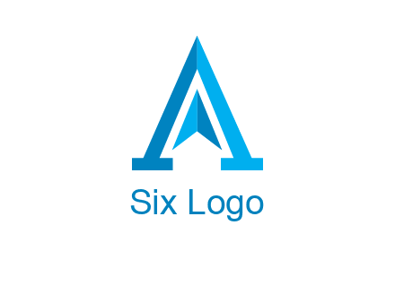 navigation sign inside letter a logo