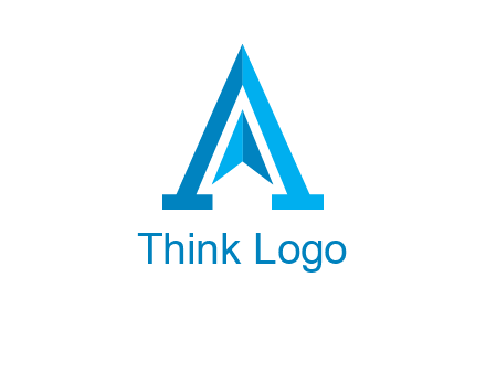 navigation sign inside letter a logo