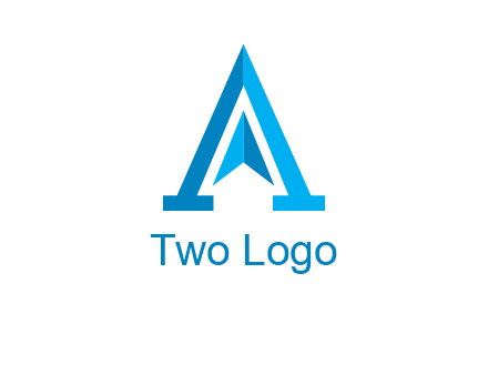 navigation sign inside letter a logo
