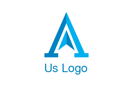 navigation sign inside letter a logo