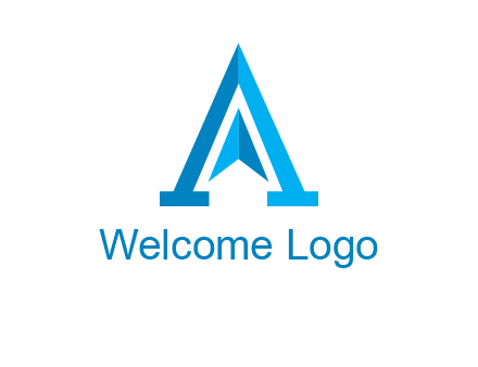 navigation sign inside letter a logo