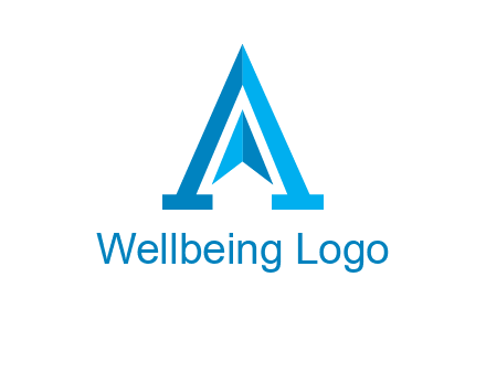 navigation sign inside letter a logo