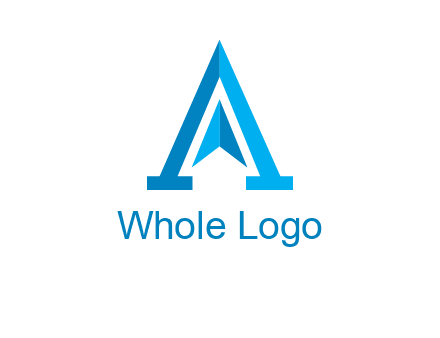 navigation sign inside letter a logo