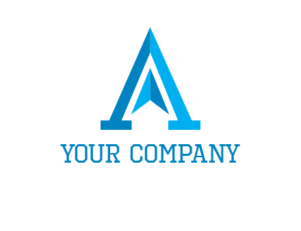 navigation sign inside letter a logo
