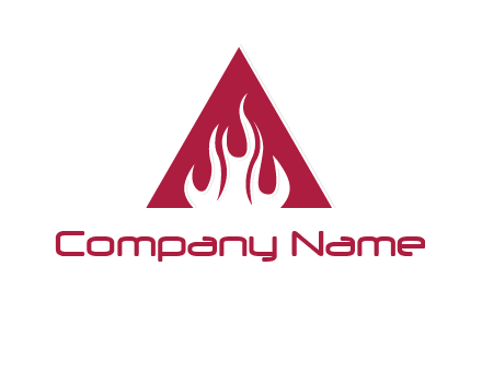fire inside letter a logo