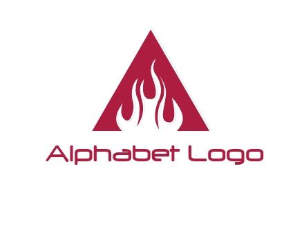 fire inside letter a logo