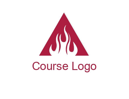 fire inside letter a logo