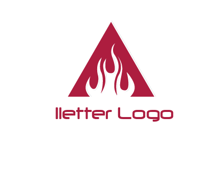 fire inside letter a logo
