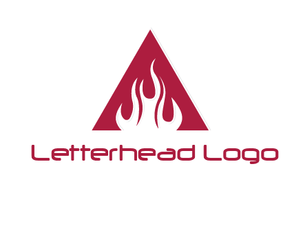 fire inside letter a logo