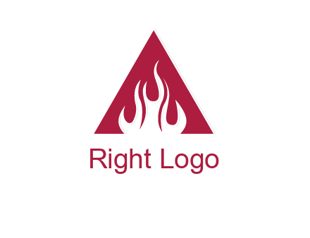 fire inside letter a logo