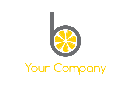 lemon inside letter b logo
