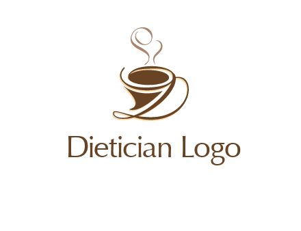 fancy abstract coffee cup with steam beverage logo